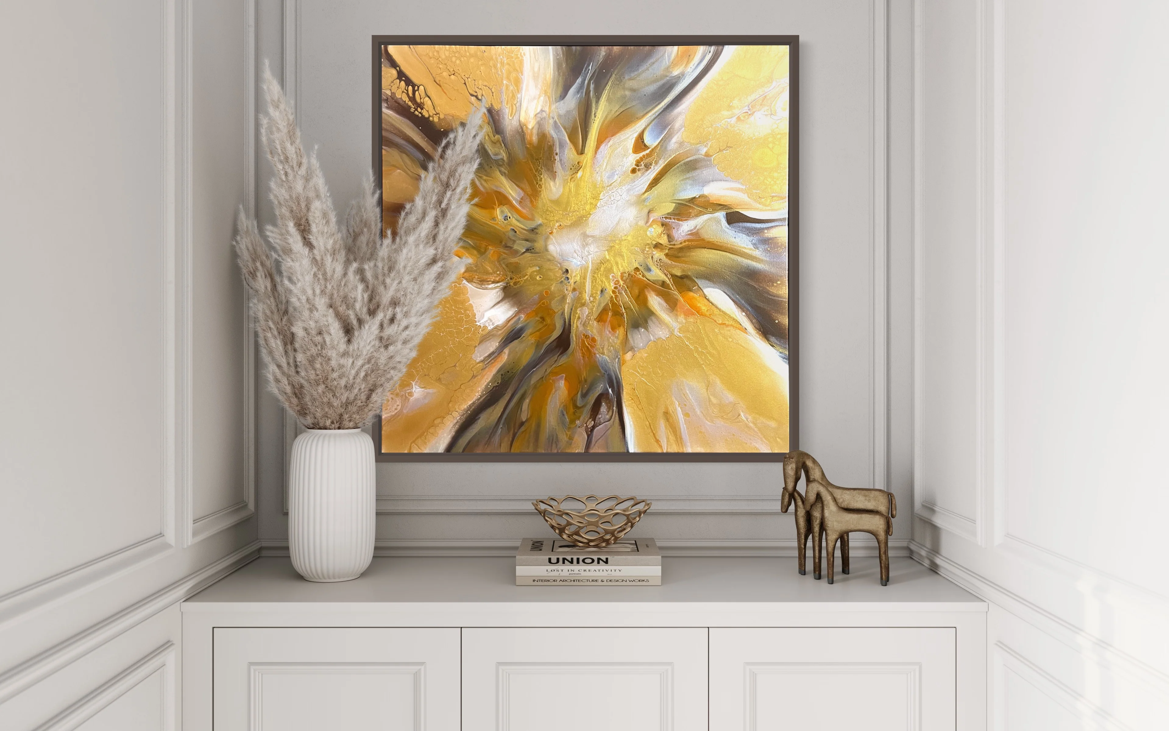 “Gilded symphony” 80x80cm - Image 5